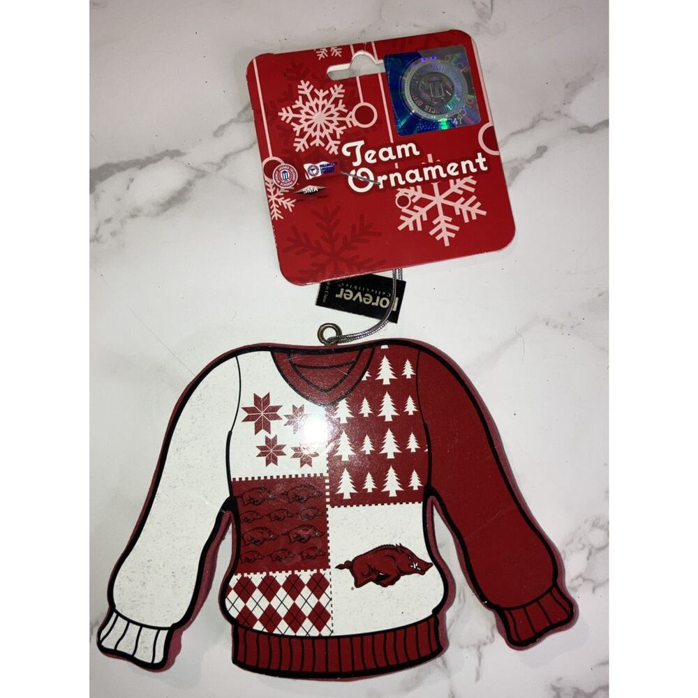 Arkansas Razorbacks Sweater Ornament NCAA Team Sports NWT